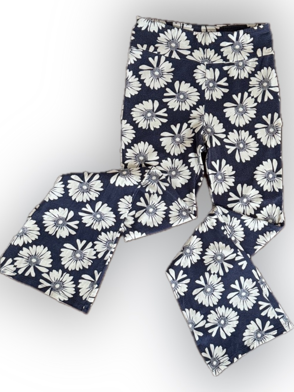 GAP KIDS PANTS FLARE COTTON YOGA LEGGINGS NAVY FLORAL PULL ON XXL 14-16 741190